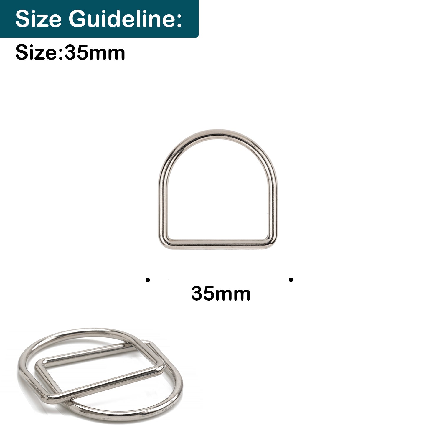 Welded Metal D-Rings - (Pack of 10)