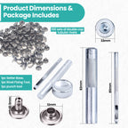 Double Cap Tubular Rivets with Fixing Hand Tool - (Pack of 100)