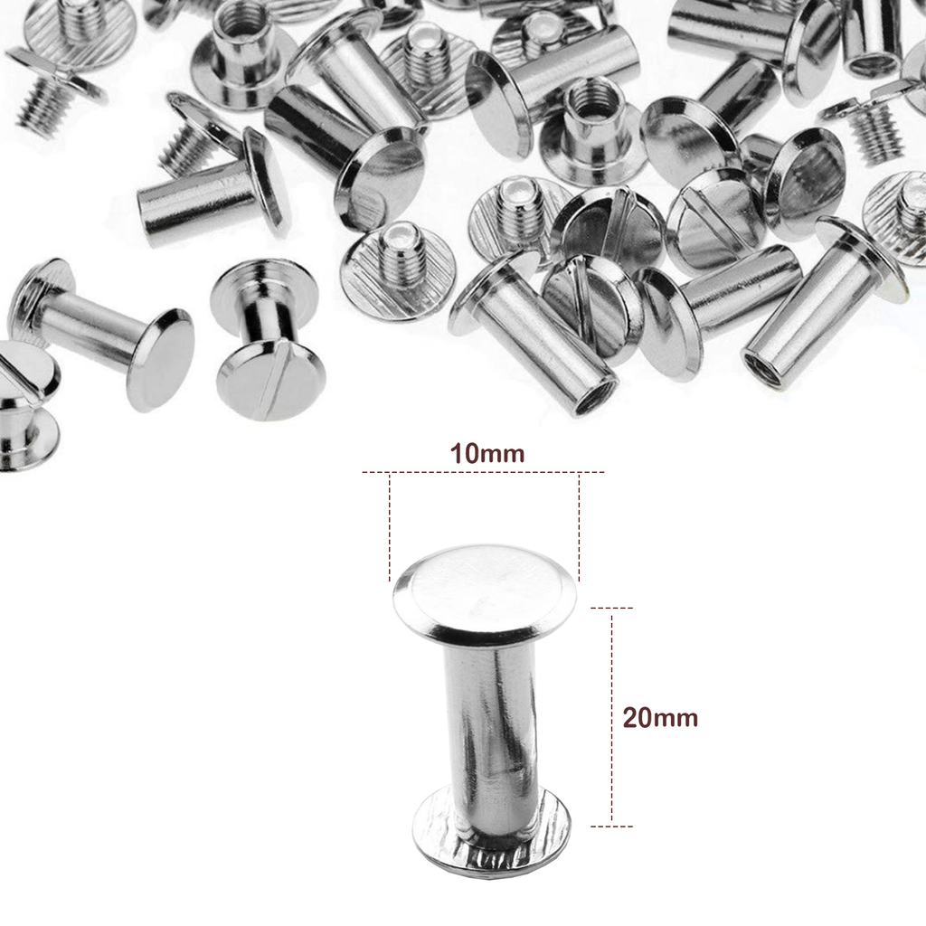 Chicago Screw Flat Head Rivets (Pack of 10)