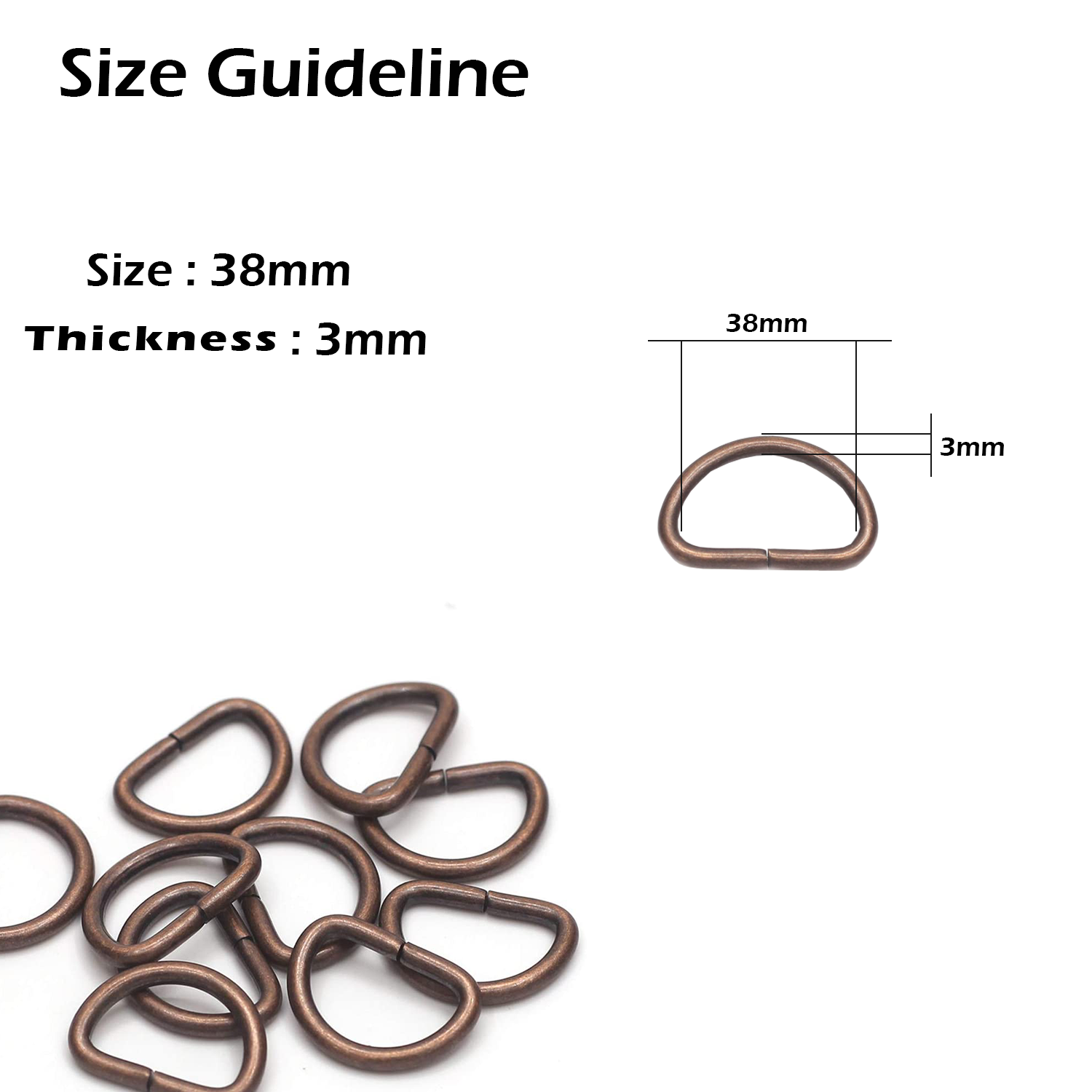 Non-Welded Metal D-Rings (Pack of 10)