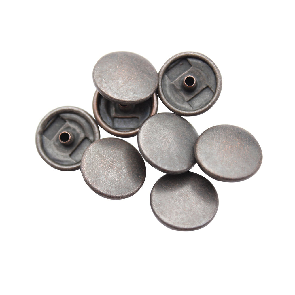 15mm S Spring Press Studs with Coloured Caps and Silver Components (10 Sets)