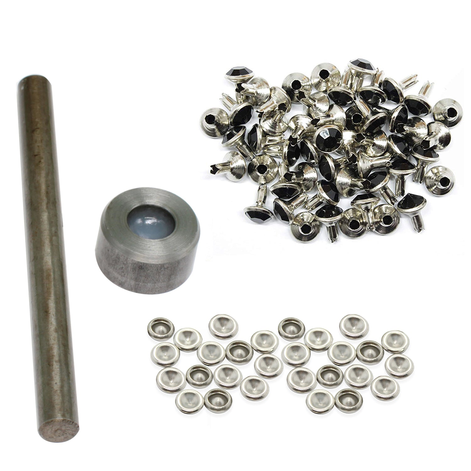 Diamante Rivets with 2 Part Hand Tool  - (Pack of 10)