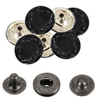 15mm S Spring Press Studs with Colour Caps and Gunmetal Components - (10 Sets)