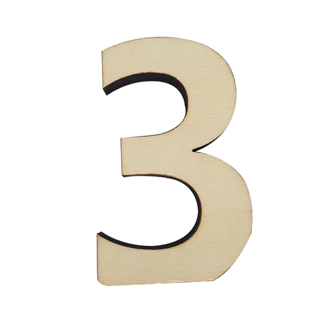 Large Wooden Flat Bottom Number