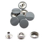 15mm Press Studs with Colour Caps and Silver Components - Small (10 Sets)