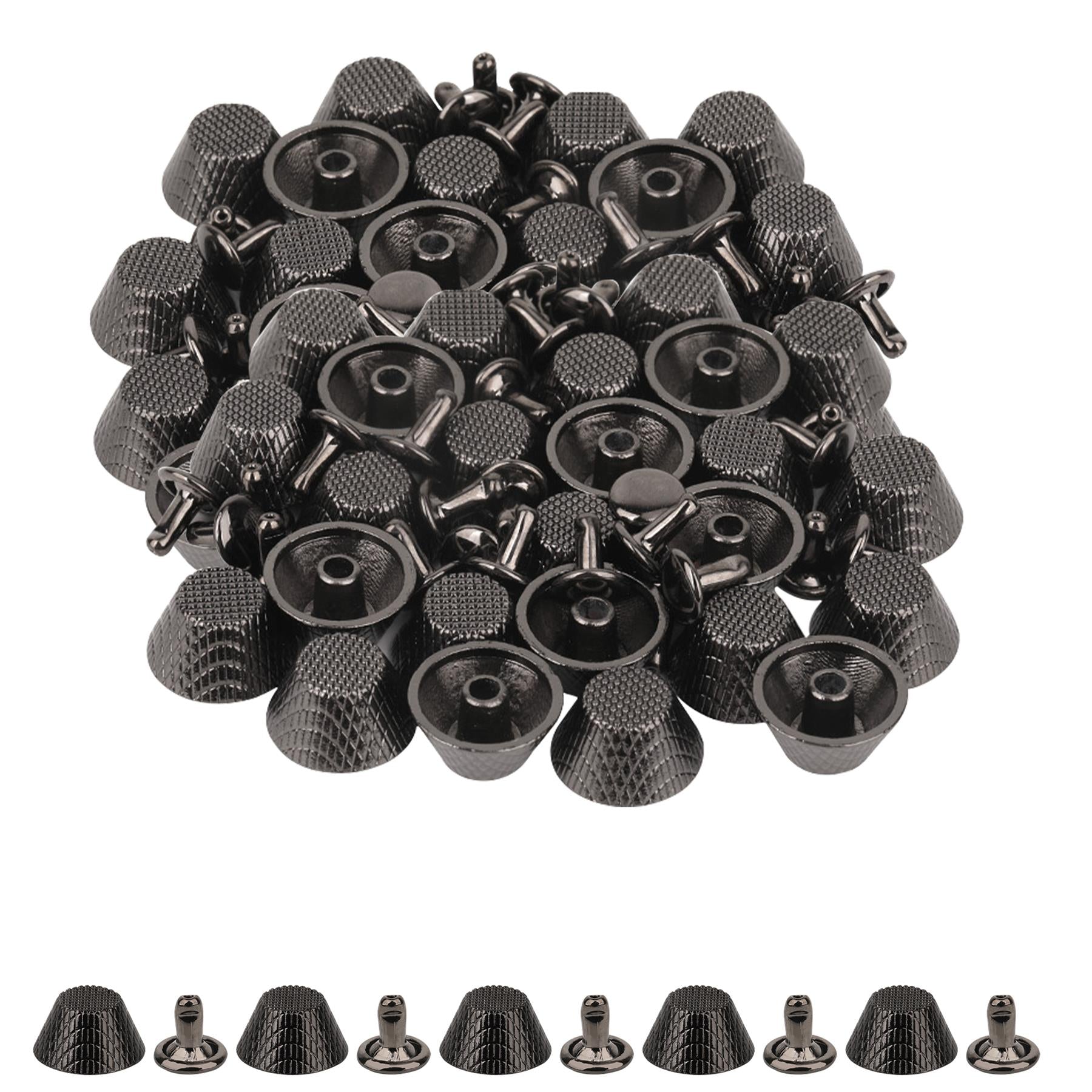 14mm Etched Mushroom Bag Feet Rivets - Pack of 25