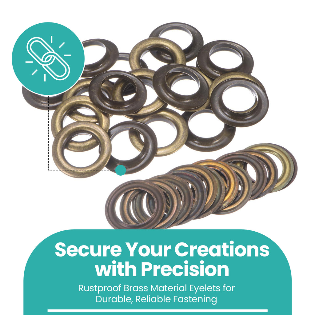 Large Brass Eyelets with Washers – Pack of 10