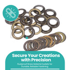 Large Brass Eyelets with Washers – Pack of 10