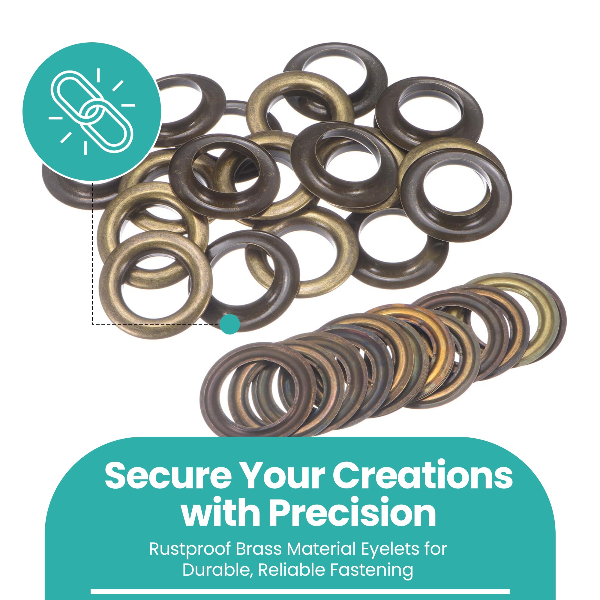 Large Brass Eyelets with Washers – Pack of 10