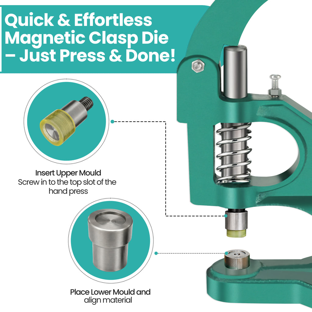 Magnetic Clasps Rivets Die Set for Green Machine Hand Press