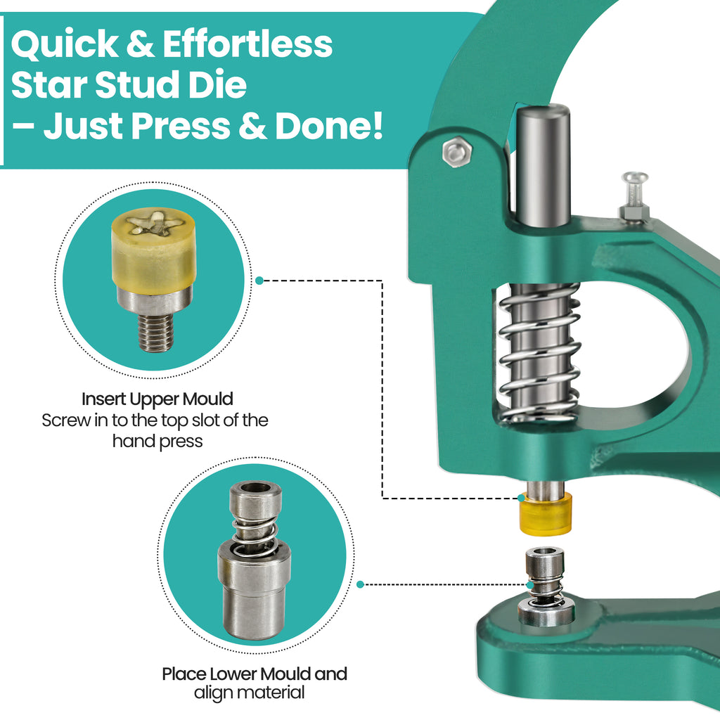 Star Stud Die Set for Green Machine Hand Press