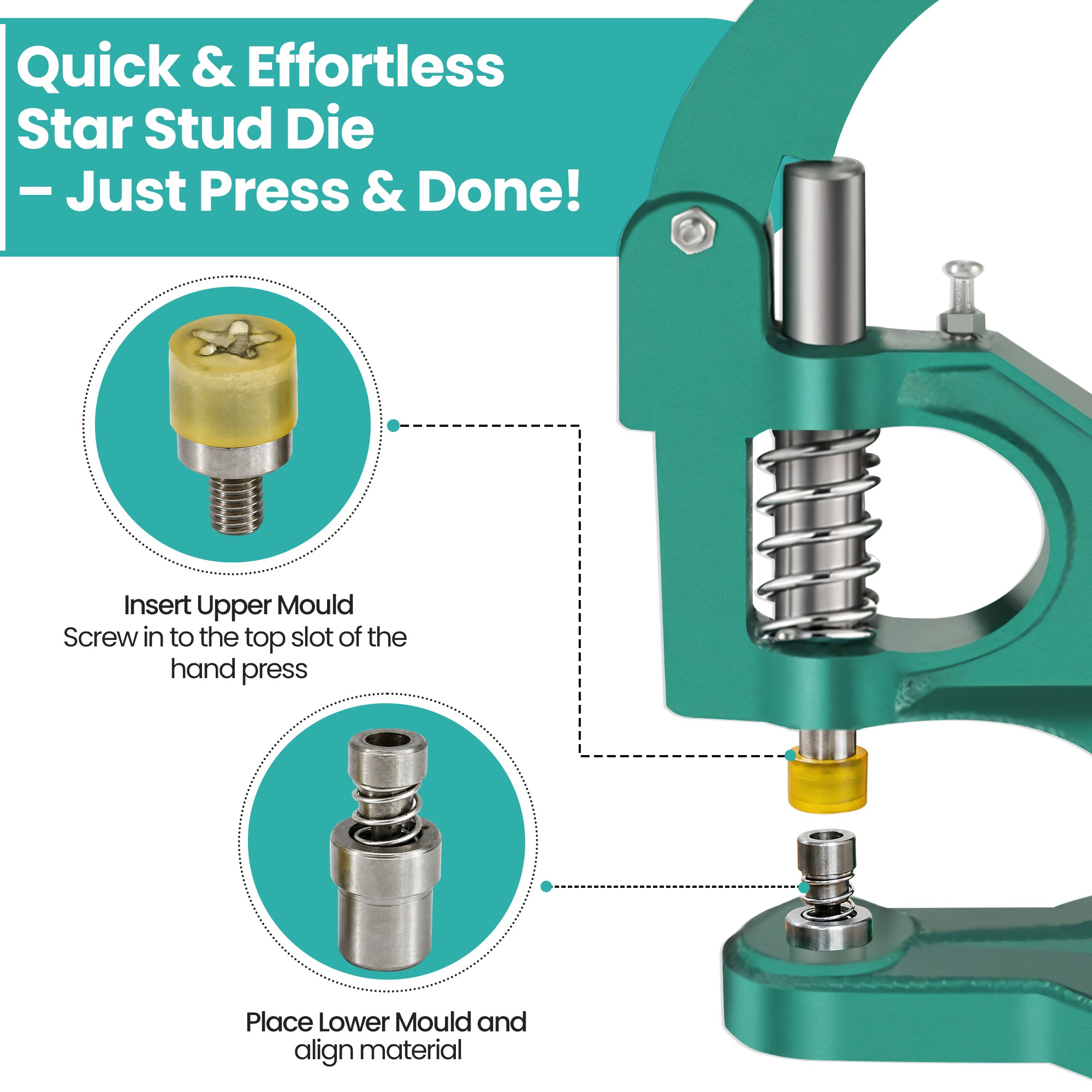 Star Stud Die Set for Green Machine Hand Press