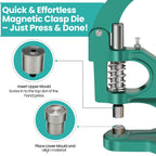 Magnetic Clasp with Prongs Die Set for Green Machine Hand Press
