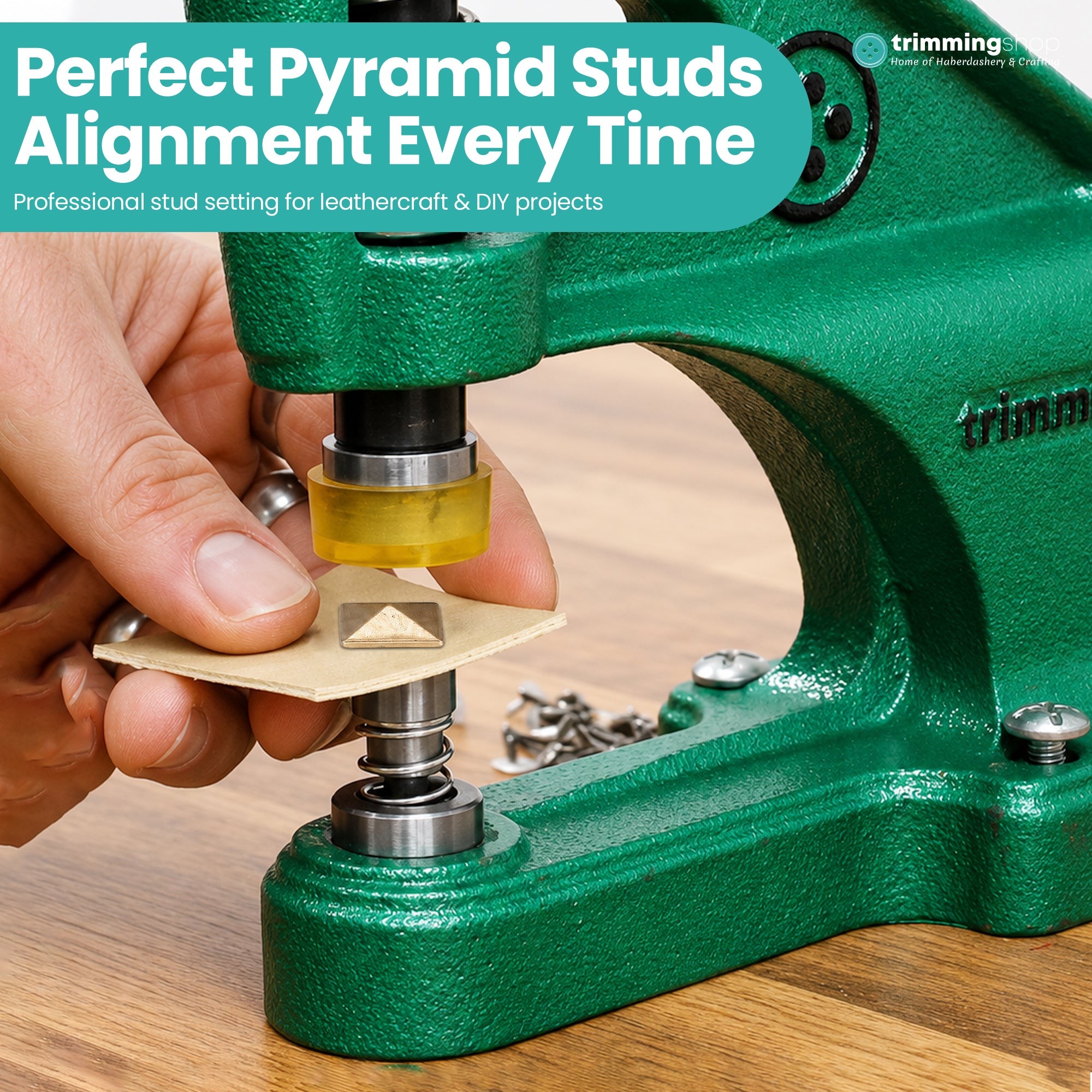 Low-Cone Pyramid Studs Die Set for Green Machine Hand Press