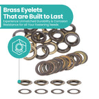 Large Brass Eyelets with Washers – Pack of 10