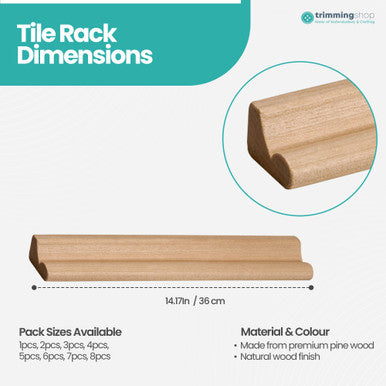 Large Rounded Wooden Tiles Racks Holders For Numbers and Word Games - 36cm