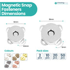 Sew-on Magnetic Snap Fastener Metal Clasps