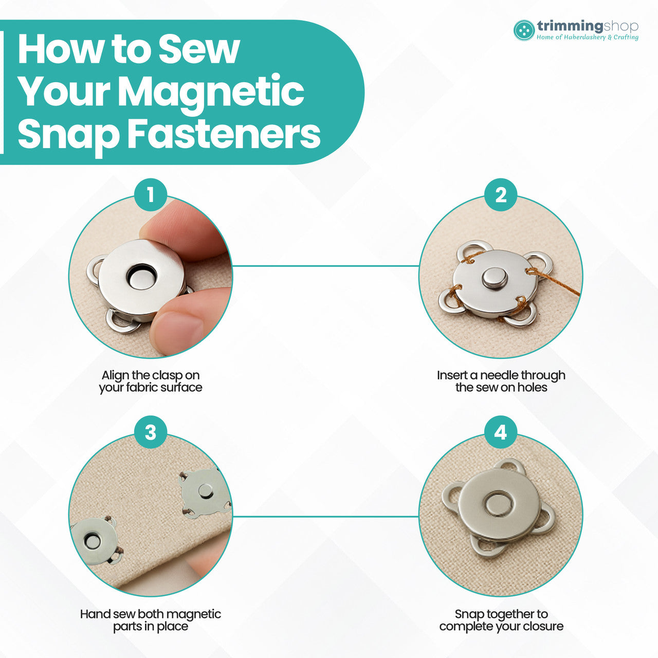 Sew-on Magnetic Snap Fastener Metal Clasps