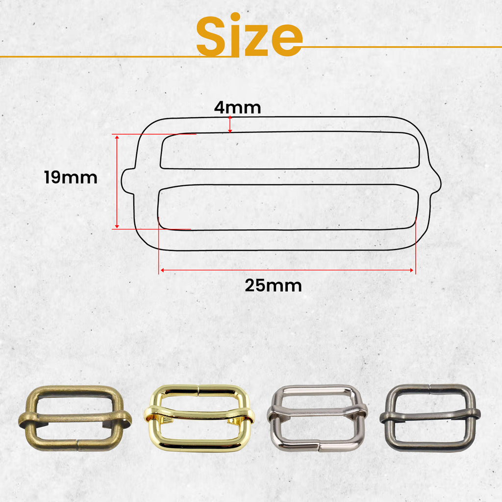 Non-Welded Metal Triglide Slider Buckles (Pack of 2)