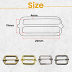 Non-Welded Metal Triglide Slider Buckles (Pack of 2)