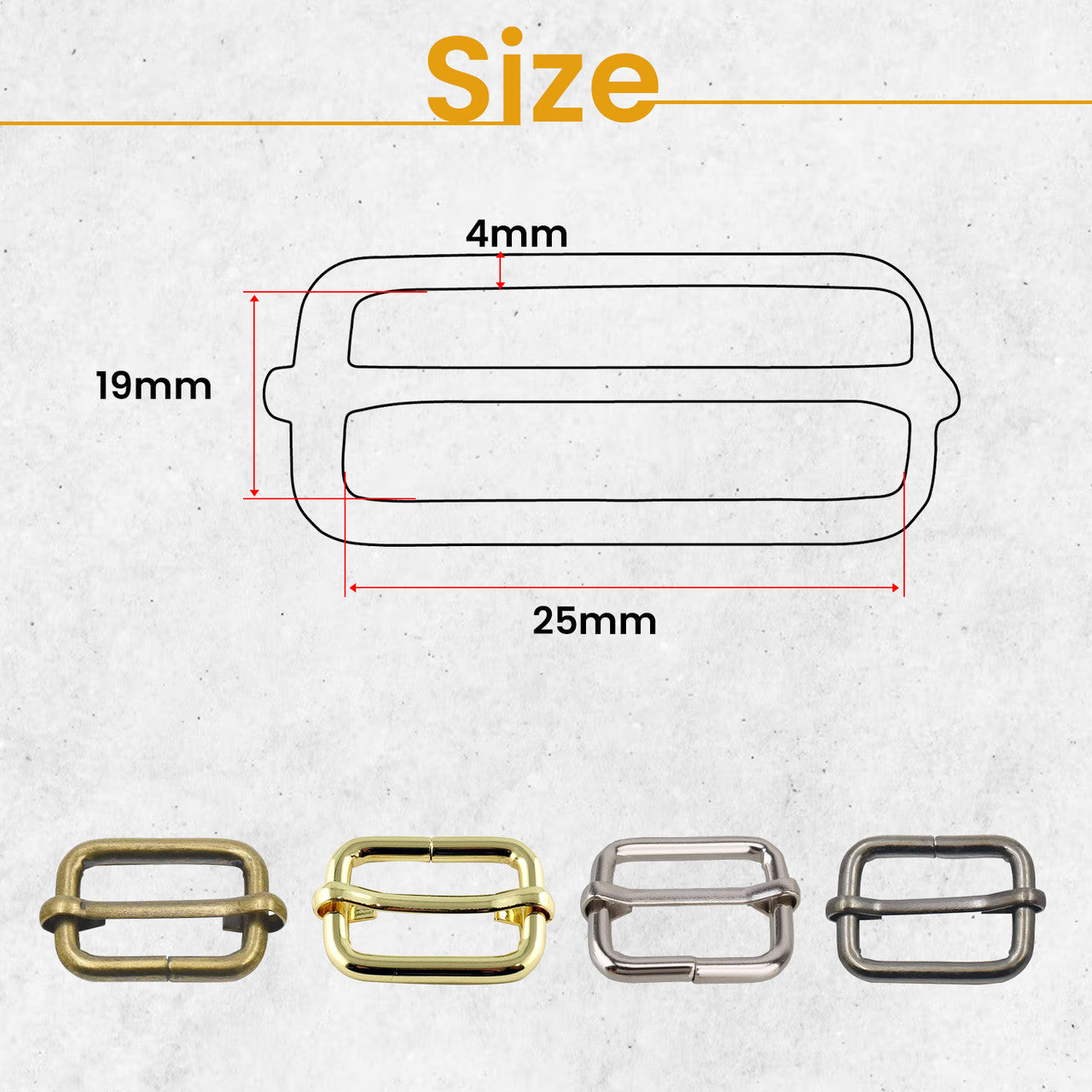 Non-Welded Metal Triglide Slider Buckles (Pack of 2)