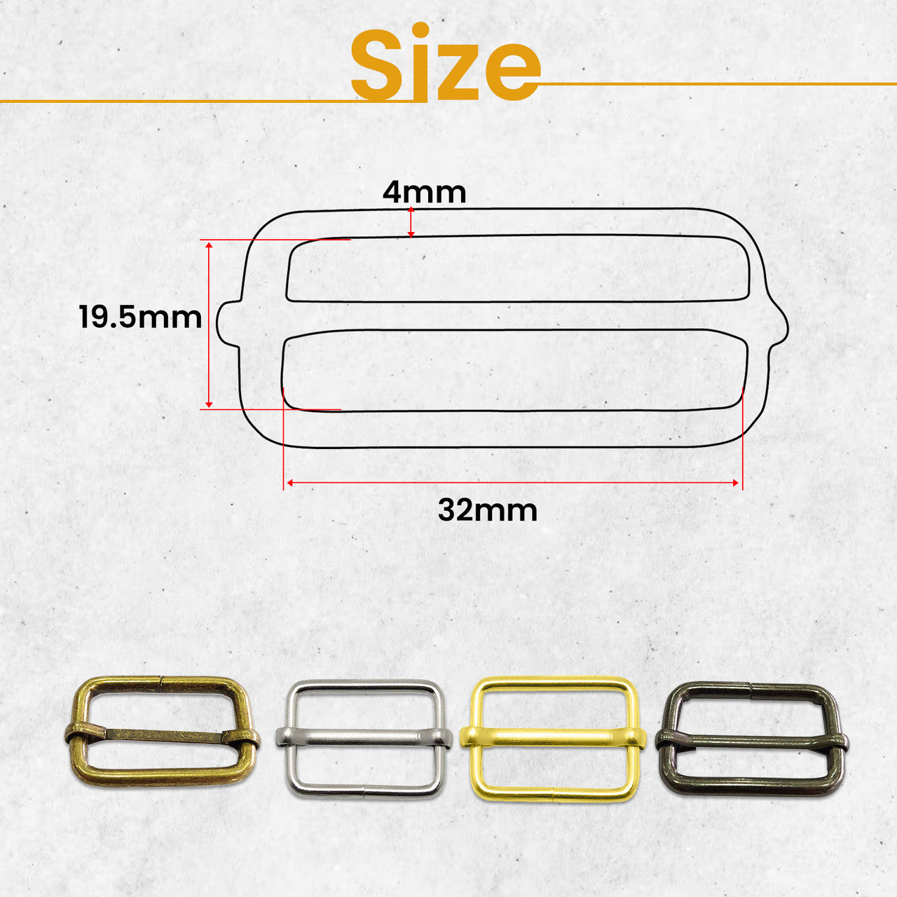 Non-Welded Metal Triglide Slider Buckles (Pack of 2)
