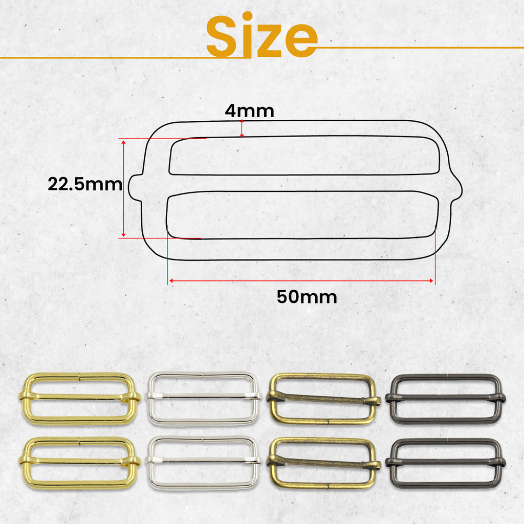 Non-Welded Metal Triglide Slider Buckles (Pack of 2)