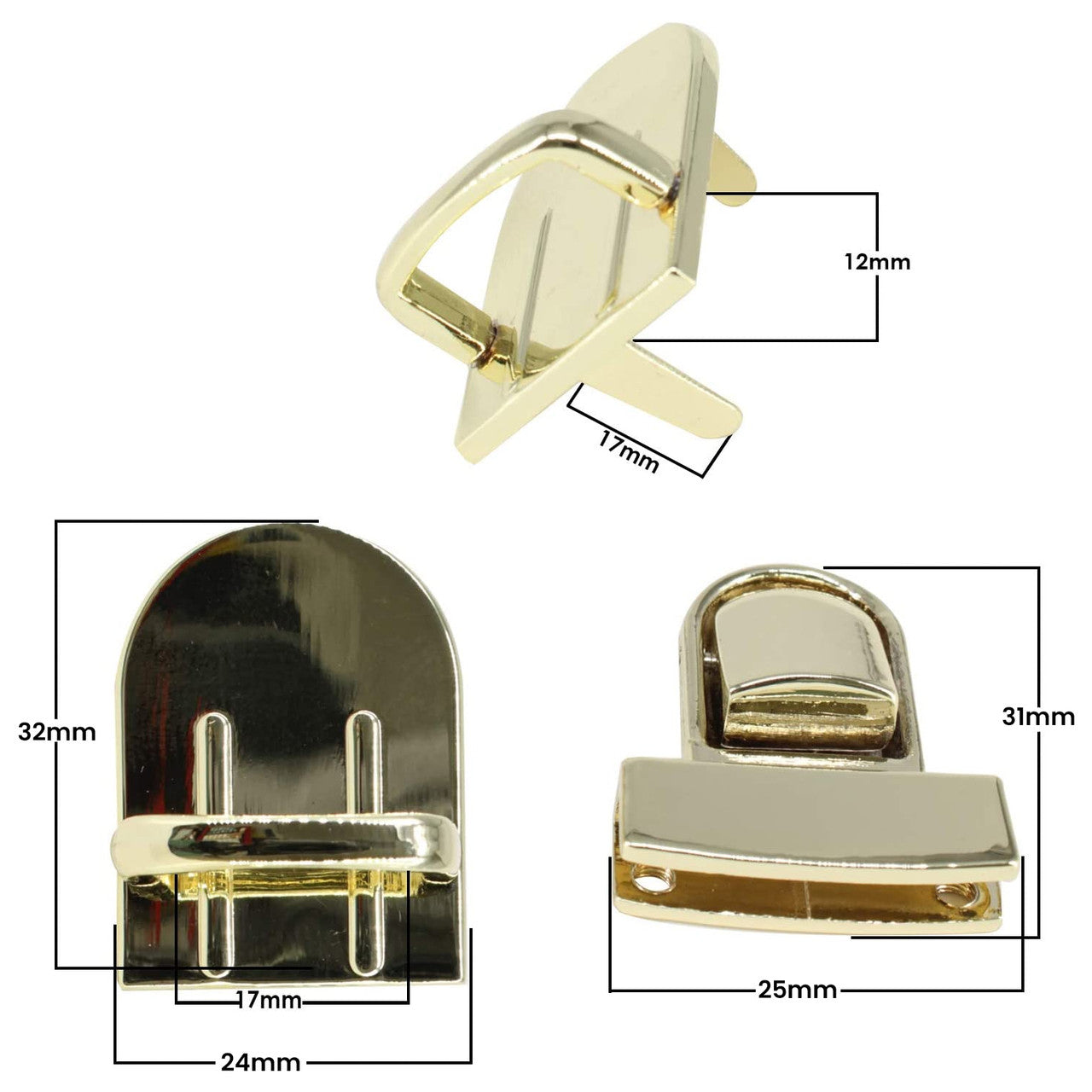 31mm x 25mm Tuck Lock Clasp