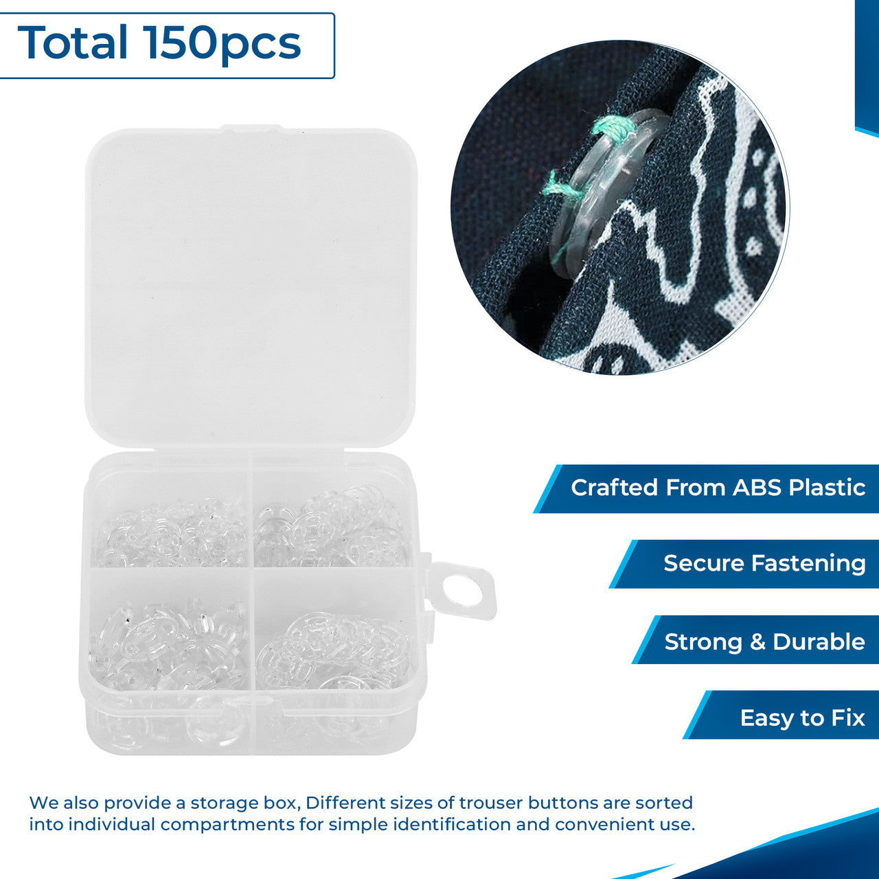 Plastic Round Buttons Transparent Set