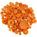 Orange Buttons in Mixed Sizes - 100g Bag
