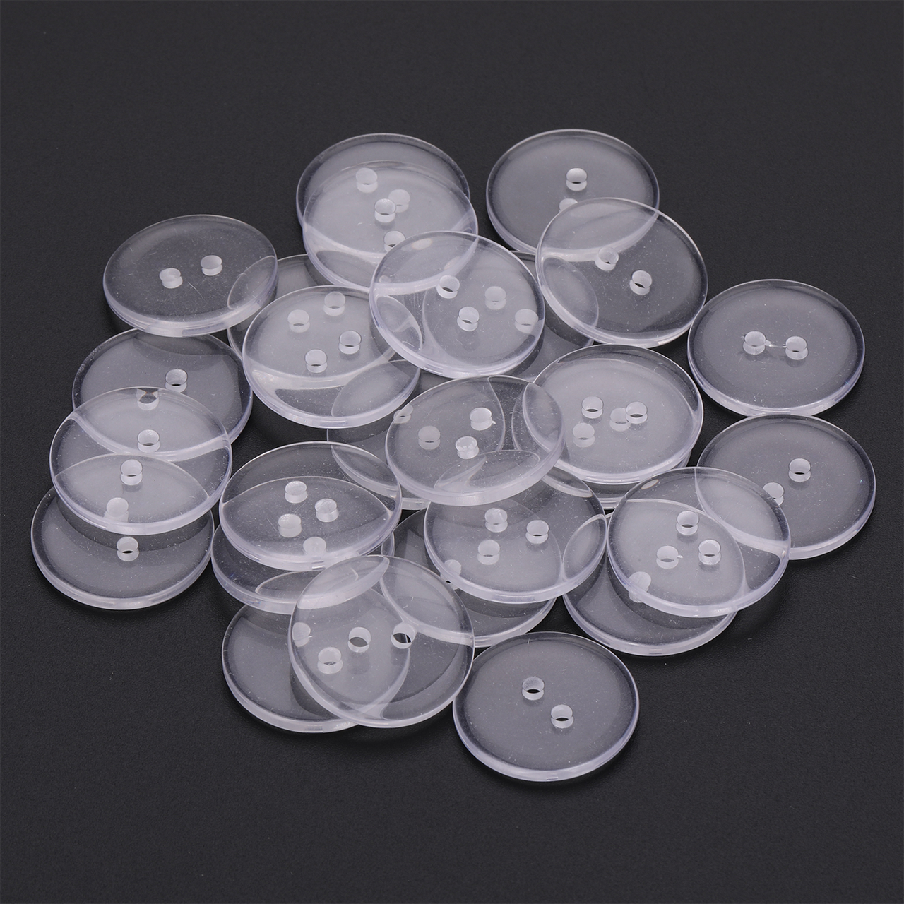 Clear Buttons - 2 Holes