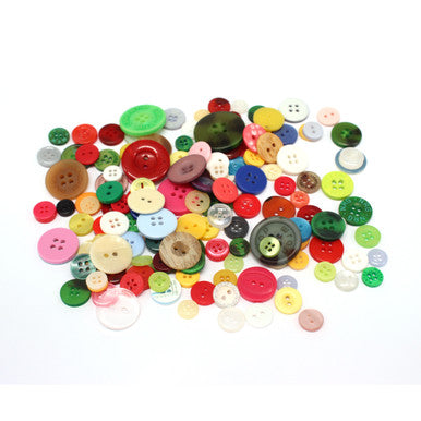 Mixed Bright Colour Buttons in Mixed Sizes - 100g Bag