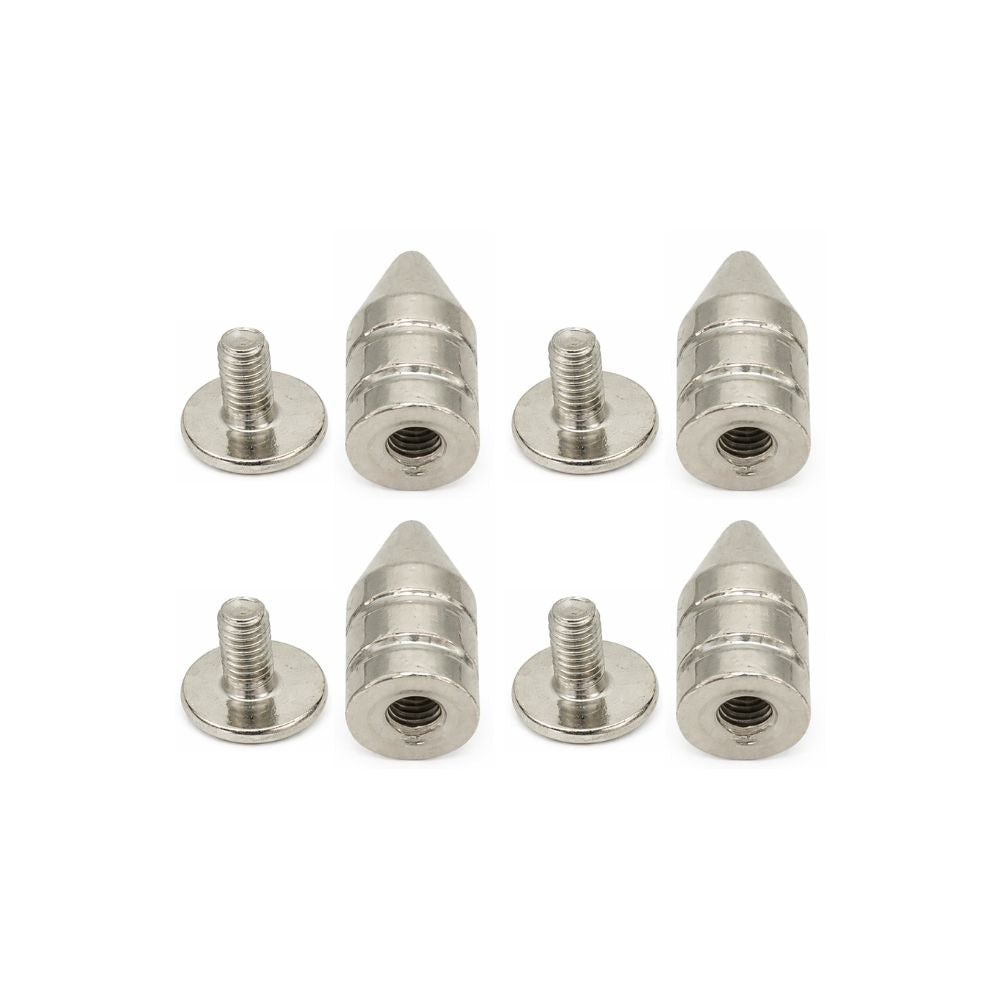 Screw On Cone Shaped Studs, Silver - (Pack of 10)