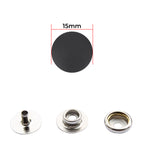 15mm 4 Part Press Studs With Silver Componants