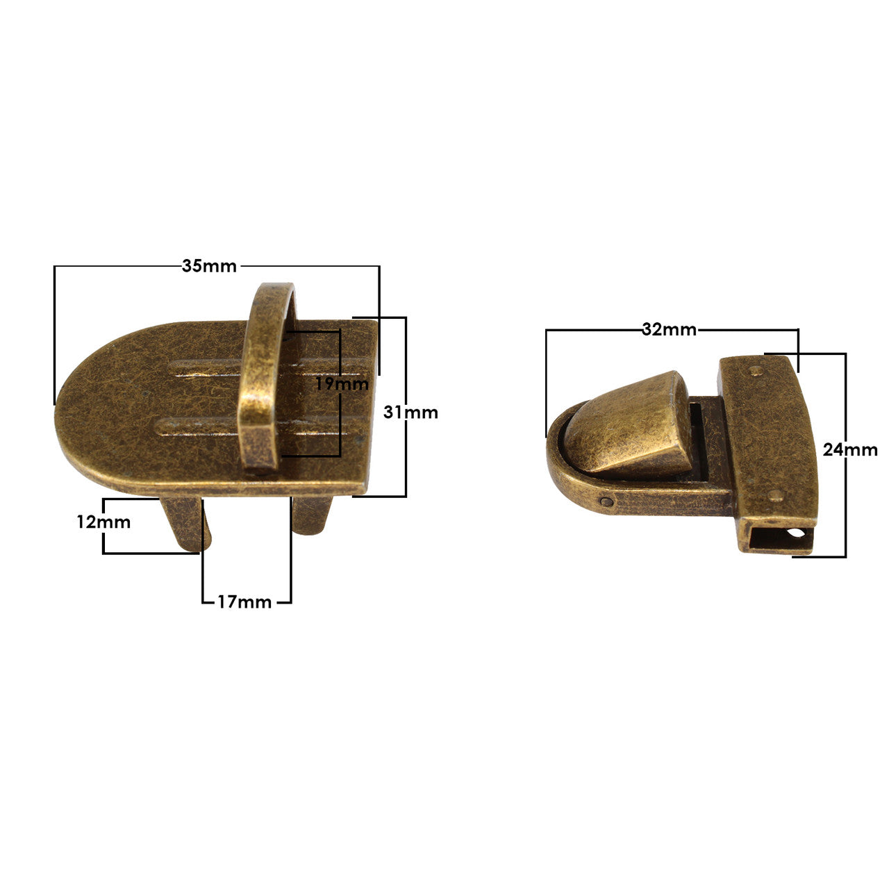 35mm x 31mm Tuck Lock Clasp