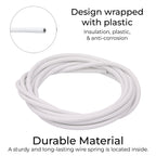 Curtain Wire with Hooks - White