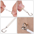 Curtain Wire with Hooks - White