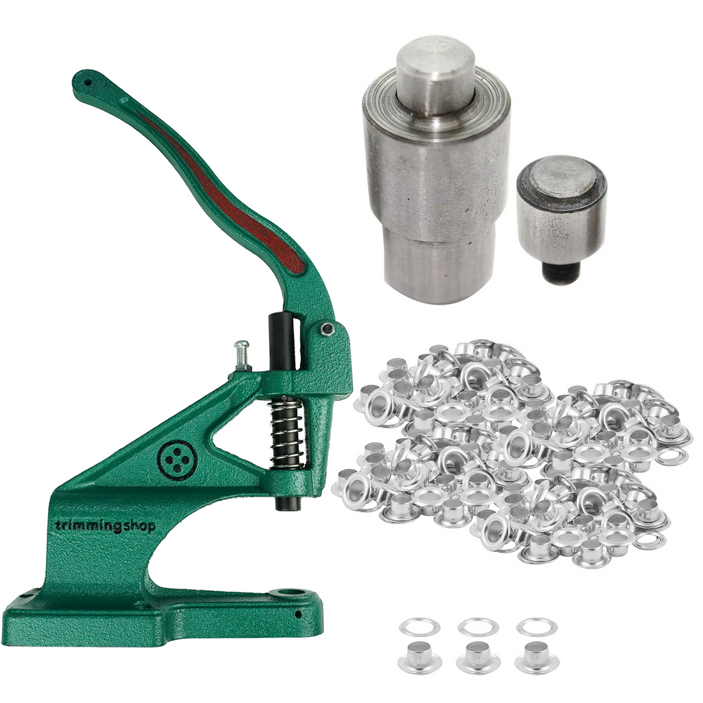 The Green Machine Hand Press® with Eyelet Fixing Die Set & 6mm Eyelets