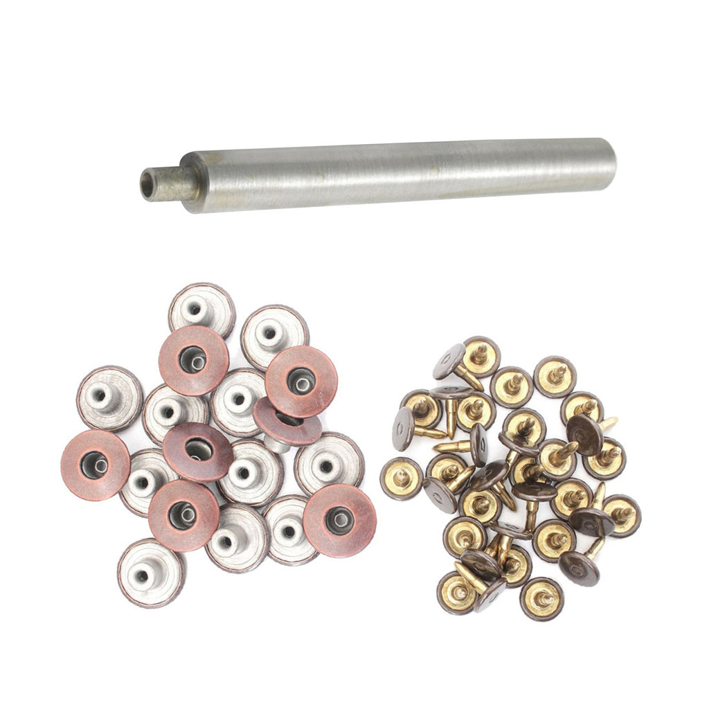 14mm Jeans Buttons Pin Back Tack (Pack of 10) with Fixing Hand Tool