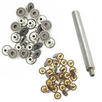 14mm Gunmetal Jeans Buttons Pin Back Tack (Pack of 10) with Fixing Hand Tool