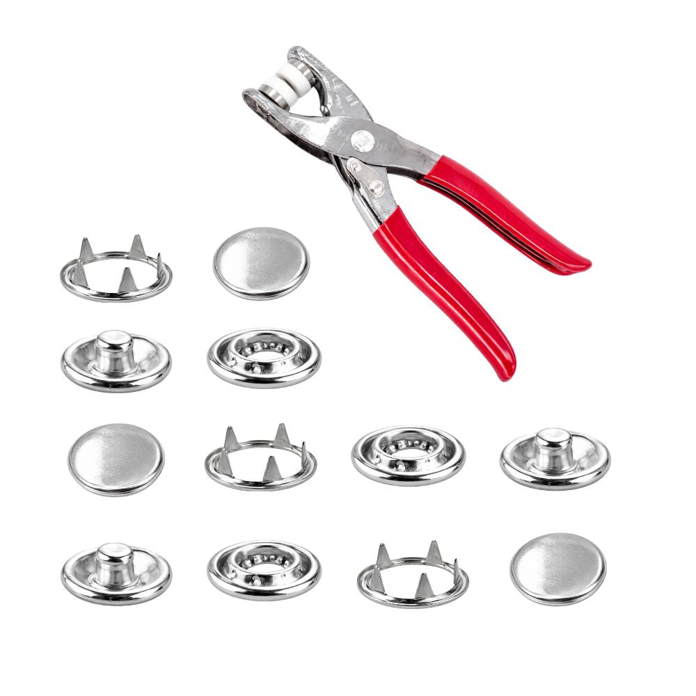 Jersey Cap Snap Poppers (Pack of 100) with Fixing Pliers