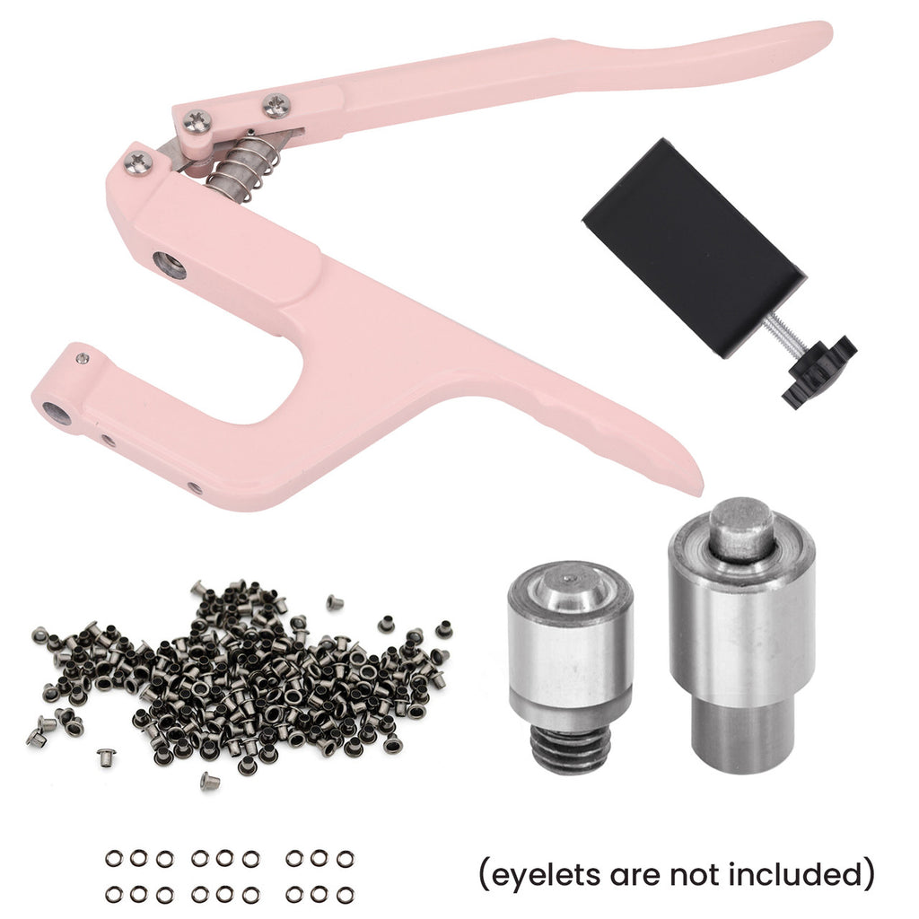 Eyelet Fixing Dies Set with Pink ZYT Table Top Plier