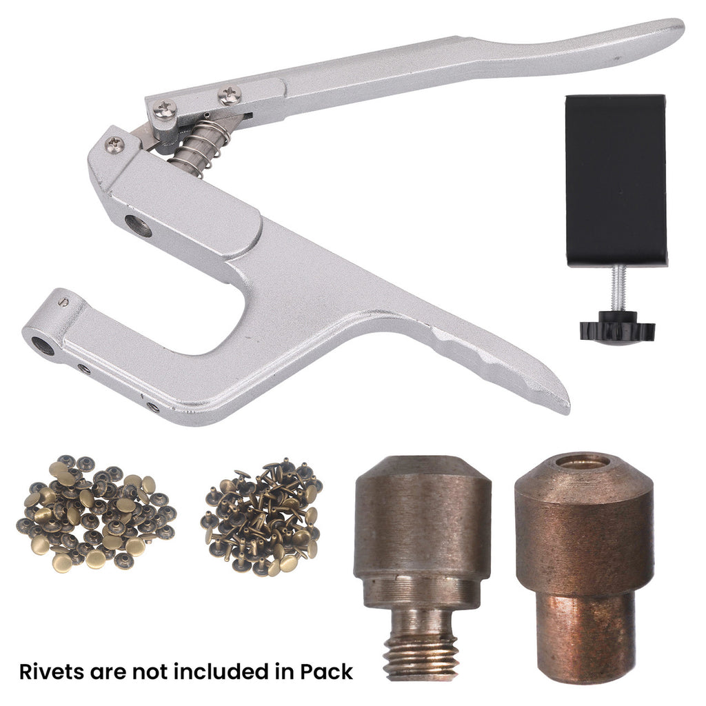 Double Cap Rivet Fixing Die Set with Silver ZYT Table Top Plier