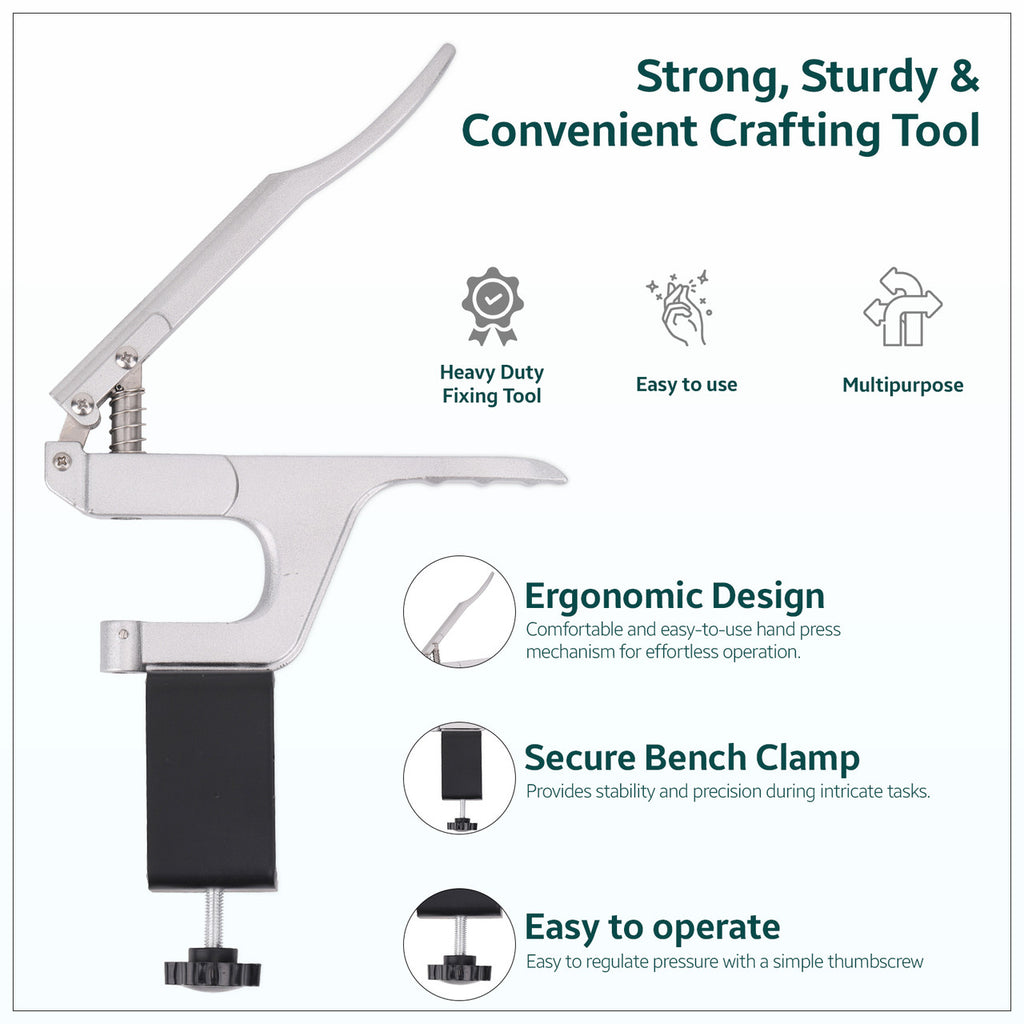 Double Cap Rivet Fixing Die Set with Silver ZYT Table Top Plier