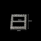 Square Diamante Silver Slider Buckles - (Pack of 10)