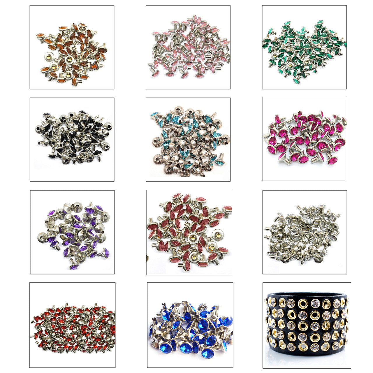 8mm Diamante Rivets (Pack of 10)