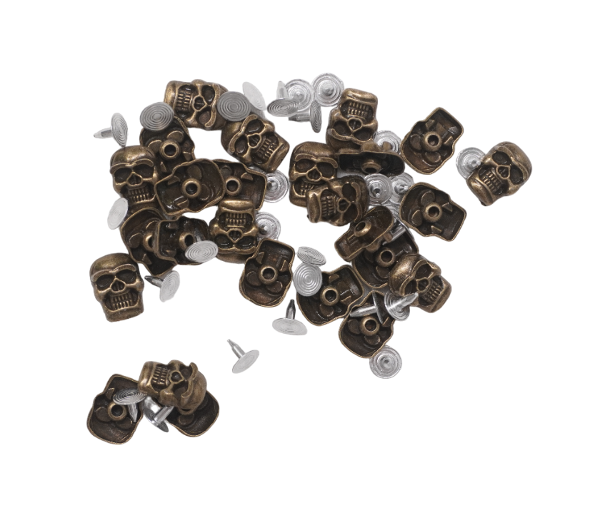 Flat Skull Heads with Pins (Pack of 100)