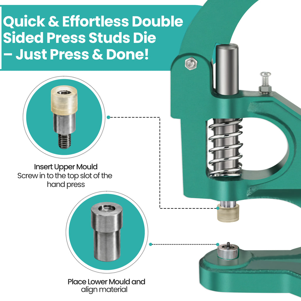 12.5mm Double Sided Press Studs Die Set for Green Machine Hand Press