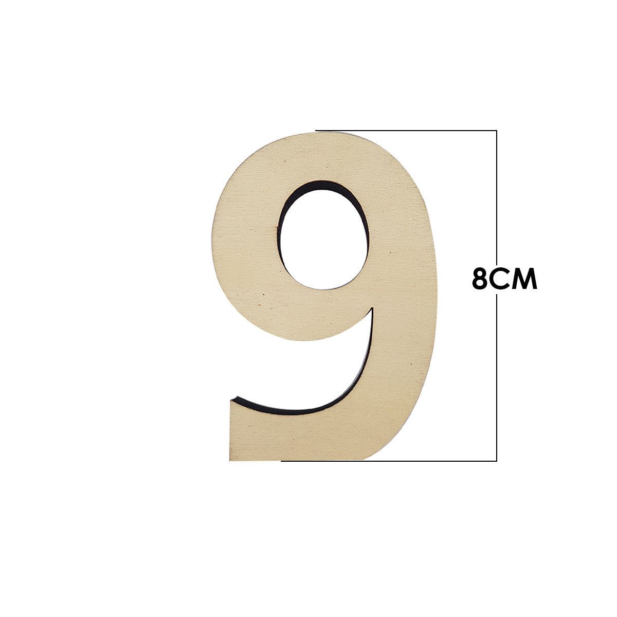 Large Wooden Flat Bottom Number