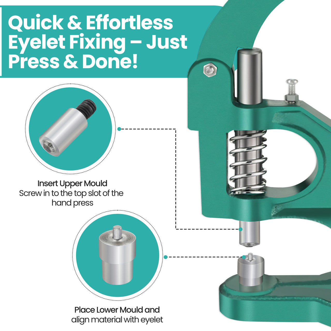 Eyelets Setting Die Set for Green Machine Hand Press
